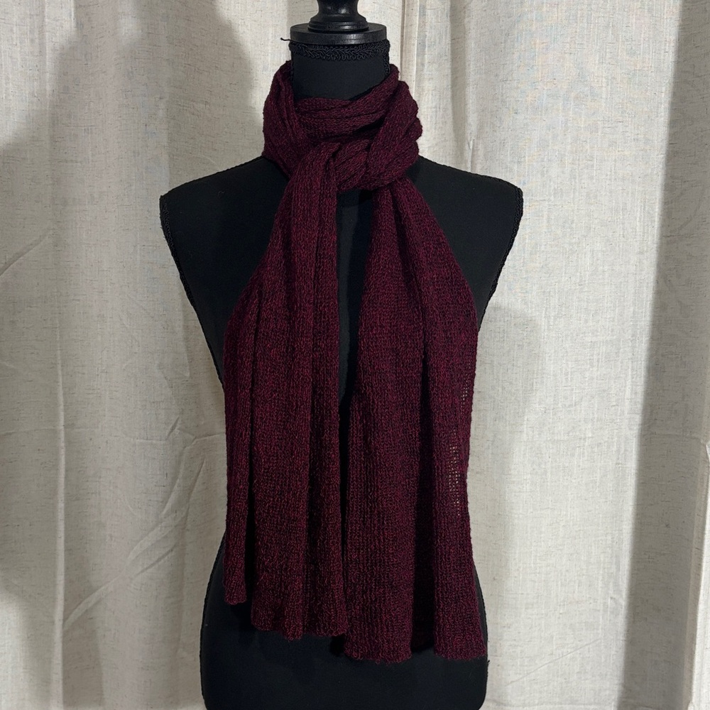 Cozy Knit Scarf in Deep Burgundy